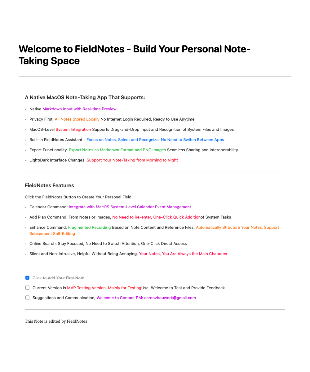 FieldNotes Export Example - Styled PNG